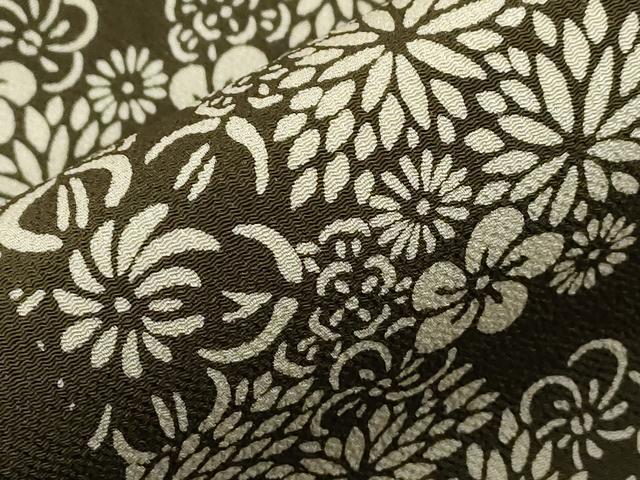 平和屋着物●九寸名古屋帯 作家物 伊勢型染 花尽くし文 正絹 逸品 CABC8460dy