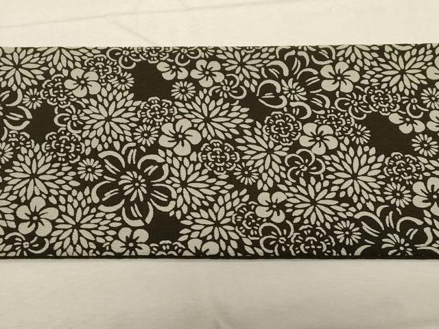 平和屋着物●九寸名古屋帯 作家物 伊勢型染 花尽くし文 正絹 逸品 CABC8460dy