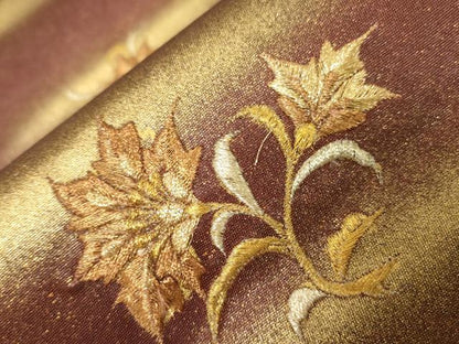 平和屋着物▼太鼓柄袋帯 刺繍 花鳥丸文 金彩 正絹 逸品 CABC8554dy
