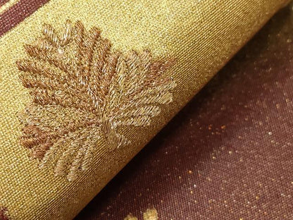 平和屋着物▼太鼓柄袋帯 刺繍 花鳥丸文 金彩 正絹 逸品 CABC8554dy