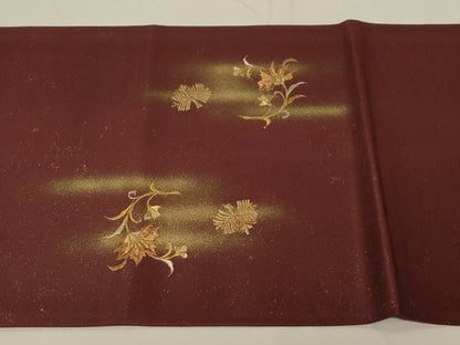 平和屋着物▼太鼓柄袋帯 刺繍 花鳥丸文 金彩 正絹 逸品 CABC8554dy