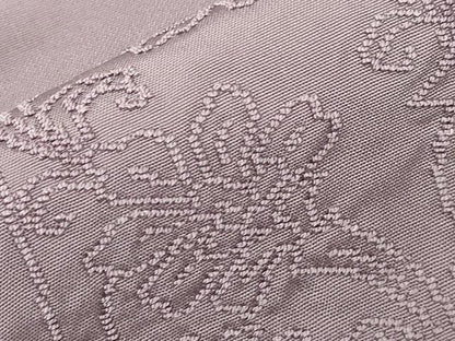 平和屋着物▼太鼓柄袋帯 総刺繍 色紙草花文 浅紫色 正絹 逸品 CABC8616dy