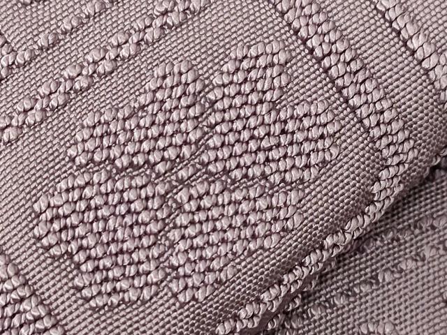 平和屋着物▼太鼓柄袋帯 総刺繍 色紙草花文 浅紫色 正絹 逸品 CABC8616dy