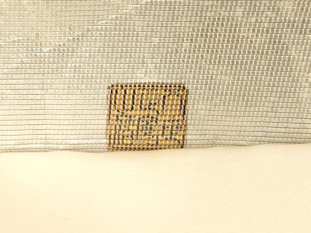 平和屋着物▼太鼓柄袋帯 作家物 螺鈿箔 地紙松竹梅 金銀彩 正絹 逸品 CABC8759dy
