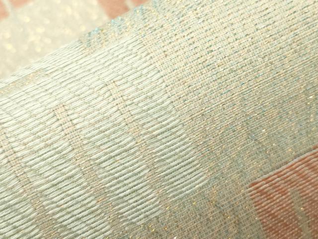 平和屋着物▽両面 六通柄袋帯 スリーシーズン 春夏秋 源氏香 金通し地 正絹 逸品 CABC8796dy
