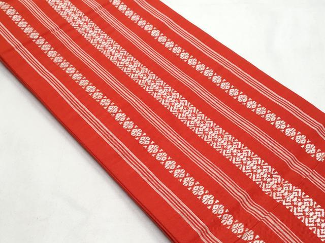 平和屋着物◎本場筑前博多織 半幅帯 献上 吉弥帯 証紙付き 正絹 逸品 CABC8814fb