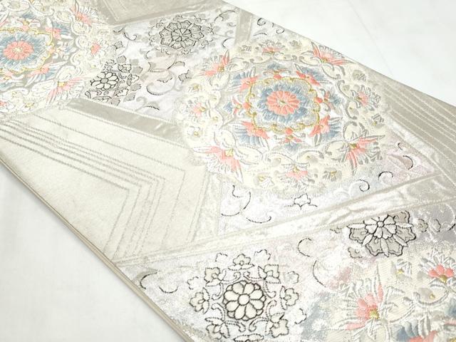 平和屋着物◎六通柄袋帯　唐織　正倉院花文　金銀糸　正絹　逸品　CABC8838fb
