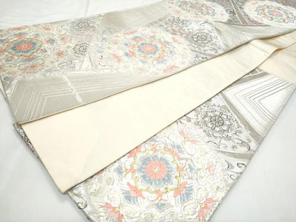 平和屋着物◎六通柄袋帯　唐織　正倉院花文　金銀糸　正絹　逸品　CABC8838fb