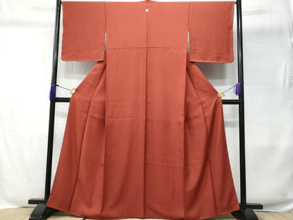 平和屋着物■上質な色無地　蘇芳色　正絹　逸品　未使用　CABC8862fb