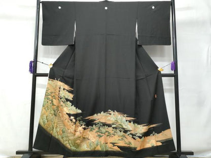 平和屋着物■豪華黒留袖 作家物 名所風景文 正絹 逸品 CABC8873fb