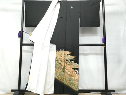 平和屋着物■豪華黒留袖 作家物 名所風景文 正絹 逸品 CABC8873fb