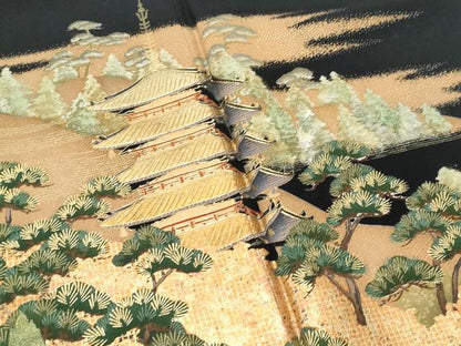 平和屋着物■豪華黒留袖 作家物 名所風景文 正絹 逸品 CABC8873fb