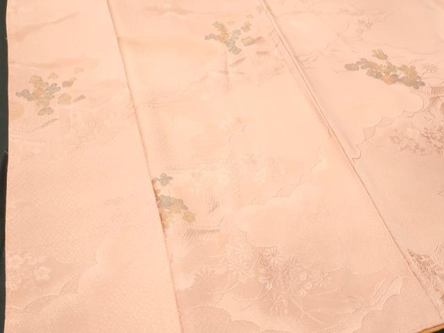 平和屋着物■上質な小紋 地紋起こし 風景花文 正絹 逸品 CABC8884fb