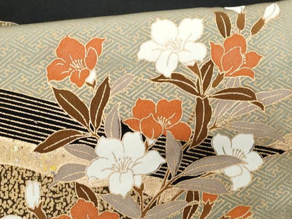 平和屋着物■豪華黒留袖 駒刺繍 休み鳥花文 正絹 逸品 CABC8925fb