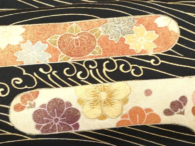平和屋着物■豪華黒留袖 刺繍 立波エ霞吉祥花文 金彩 正絹 逸品 CABC8926fb