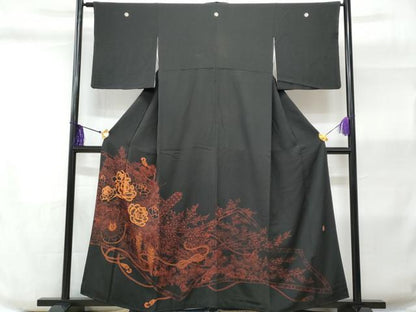 平和屋着物■中国三大刺繍　相良刺繍　黒留袖　作家物　花車文　正絹　逸品　CABC8929fb