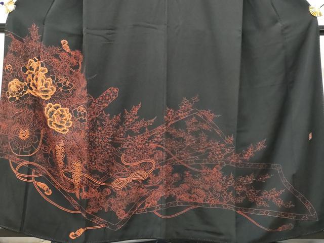 平和屋着物■中国三大刺繍　相良刺繍　黒留袖　作家物　花車文　正絹　逸品　CABC8929fb