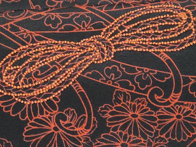 平和屋着物■中国三大刺繍　相良刺繍　黒留袖　作家物　花車文　正絹　逸品　CABC8929fb