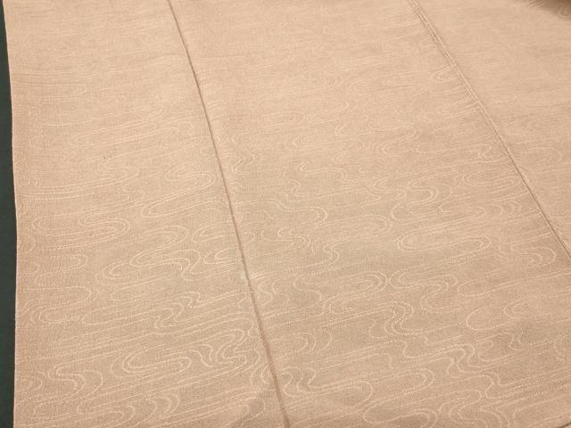平和屋着物■上質な色無地　流水地紋　胡桃染色　正絹　逸品　CABC8932fb