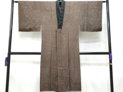 平和屋着物■男性 長襦袢 袷 草花文 正絹 逸品 CABC8936fb