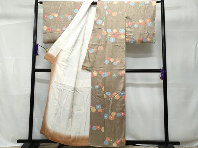 平和屋着物■上質な小紋 絞り 舞花文 正絹 逸品 CABC8950fb