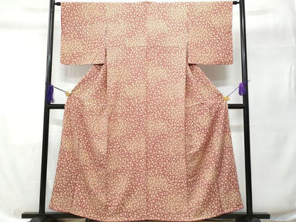 平和屋着物■上質な小紋　梅鉢　正絹　逸品　未使用　CABC8951fb