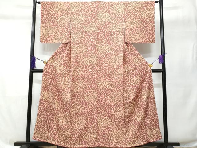 平和屋着物■上質な小紋　梅鉢　正絹　逸品　未使用　CABC8951fb