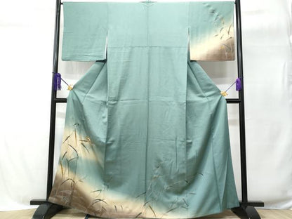 平和屋着物■訪問着 休み鳥 暈し染め 金彩 正絹 逸品 CABC8956fb