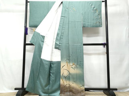 平和屋着物■訪問着 休み鳥 暈し染め 金彩 正絹 逸品 CABC8956fb