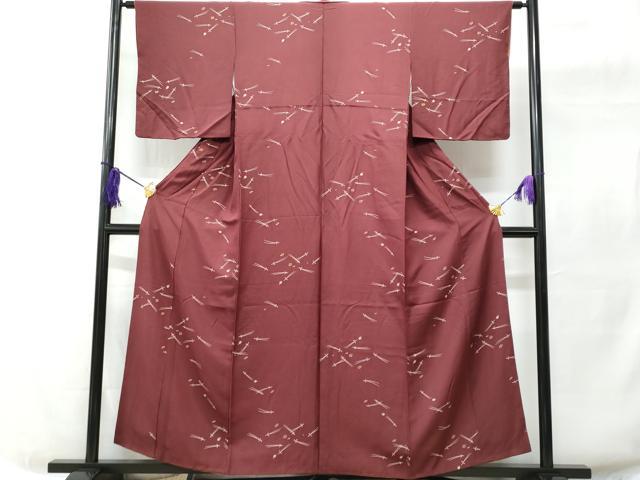 平和屋着物■上質な小紋 溢れ松葉 正絹 逸品 CABC8958fb