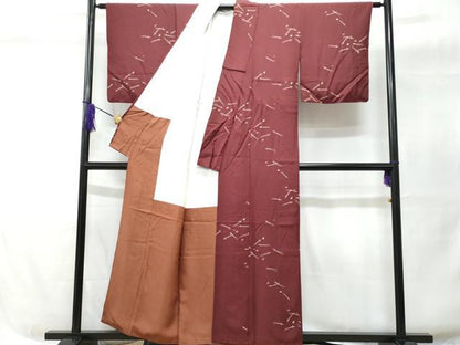 平和屋着物■上質な小紋 溢れ松葉 正絹 逸品 CABC8958fb