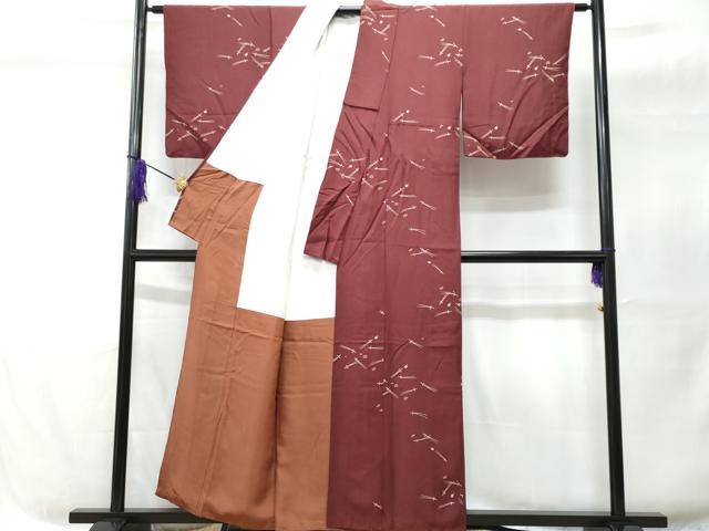 平和屋着物■上質な小紋 溢れ松葉 正絹 逸品 CABC8958fb
