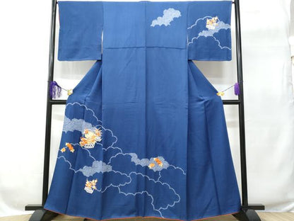 平和屋着物■訪問着　刺繍　枝葉文　金彩　正絹　逸品　CABC8962fb