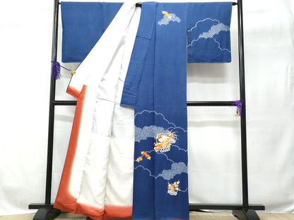 平和屋着物■訪問着　刺繍　枝葉文　金彩　正絹　逸品　CABC8962fb