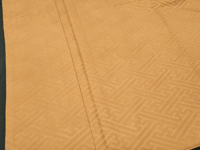 平和屋着物■上質な色無地　紗綾型地紋　狐色　正絹　逸品　CABC8965fb