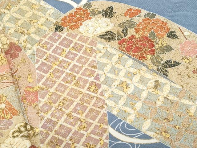 平和屋着物■訪問着 流水熨斗花文 金彩 正絹 逸品 CABC8969fb