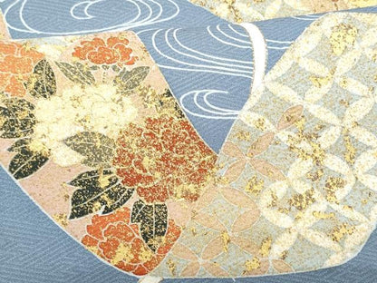 平和屋着物■訪問着 流水熨斗花文 金彩 正絹 逸品 CABC8969fb