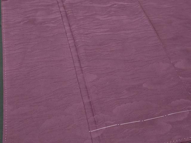 平和屋着物■上質な色無地 雲取り地紋 暗紅色 正絹 逸品 未使用 CABC8972fb