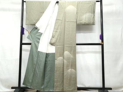 平和屋着物■訪問着 刺繍 遠山文 暈し染め 正絹 逸品 CABC8974fb