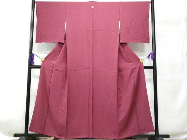平和屋着物■上質な色無地 中紅色 正絹 逸品 CABC8975fb