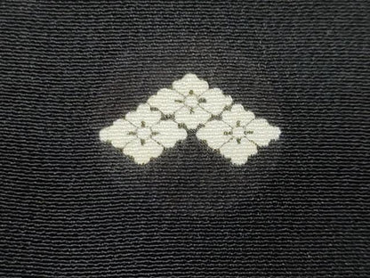 平和屋着物■豪華黒留袖 刺繍 扇面尾長鳥 金銀彩 正絹 逸品 CABC8984fb