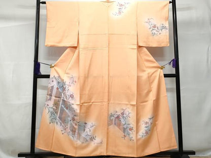 平和屋着物■訪問着　枝花文　暈し染め　銀彩　正絹　逸品　CABC8987fb