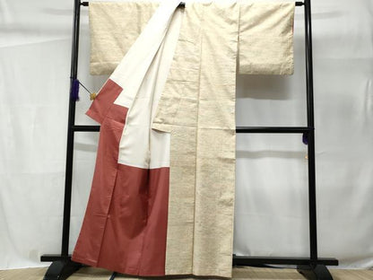 平和屋着物■上質な紬 横段文 正絹 逸品 CABC9025fb