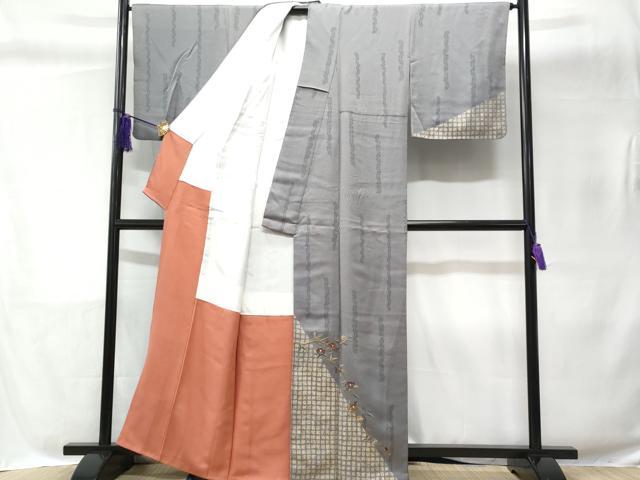 平和屋着物■訪問着 刺繍 枝花文 金彩 正絹 逸品 CABC9058fb