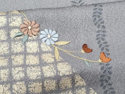 平和屋着物■訪問着 刺繍 枝花文 金彩 正絹 逸品 CABC9058fb