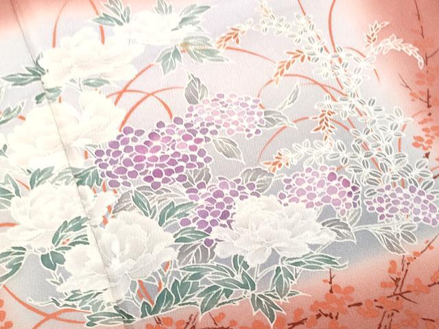 平和屋着物■訪問着　草花文　暈し染め　正絹　逸品　CABC9072fb