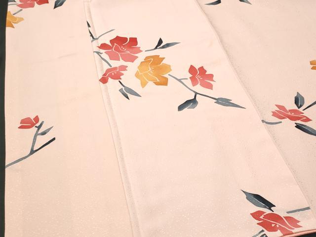 平和屋着物■上質な小紋　枝花文　正絹　逸品　CABC9073fb