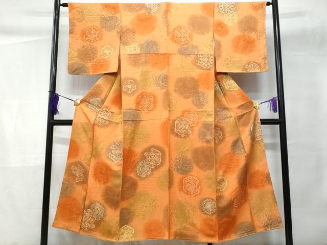 平和屋着物■上質な小紋 亀甲花文 暈し染め 正絹 逸品 未使用 CABC9096fb