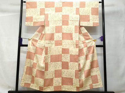 平和屋着物■上質な小紋 枝花文 暈し染め 金彩 正絹 逸品 CABC9102fb