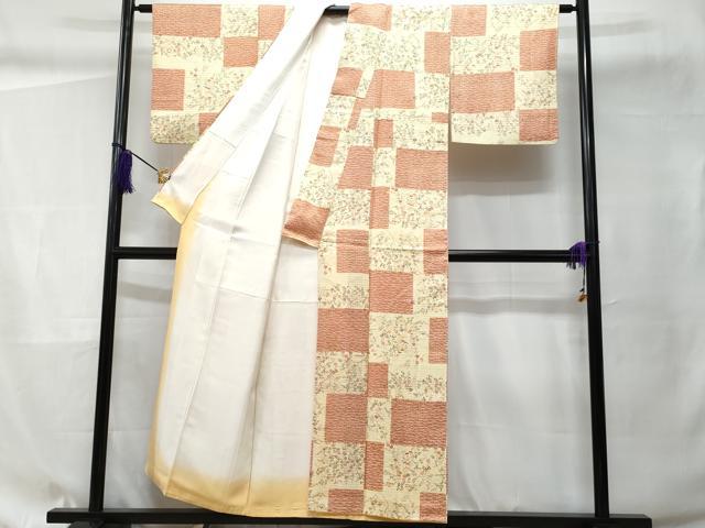 平和屋着物■上質な小紋 枝花文 暈し染め 金彩 正絹 逸品 CABC9102fb